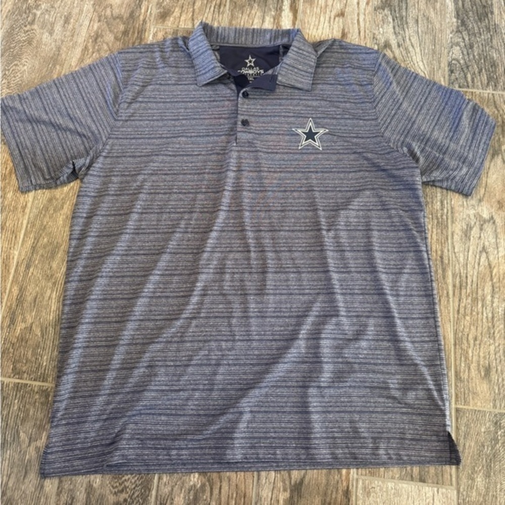 NFL Dallas Cowboys Navy Striped Polo Shirt